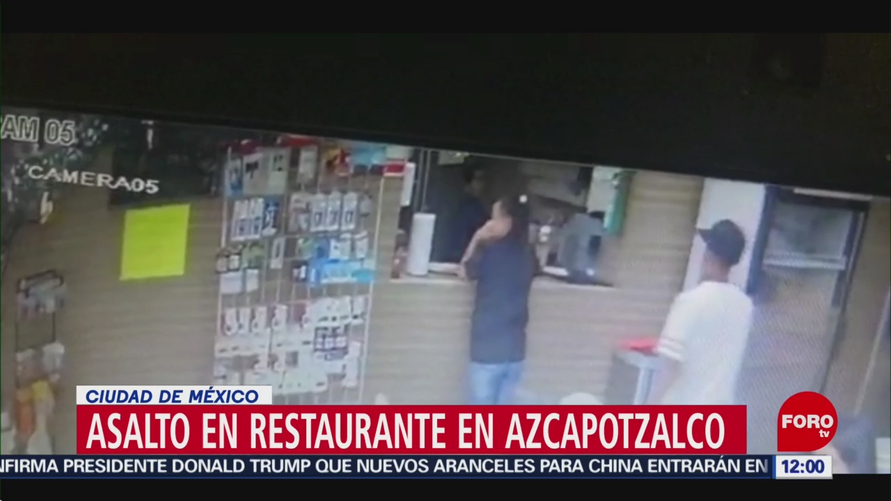 FOTO: Captan asalto a un restaurante de Azcapotzalco, CDMX, 31 Agosto 2019