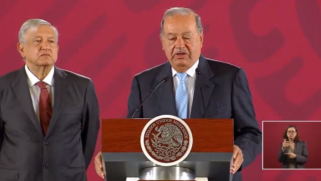 Foto: Carlos Slim y López Obrador, 27 de agosto de 2019, Ciudad de México
