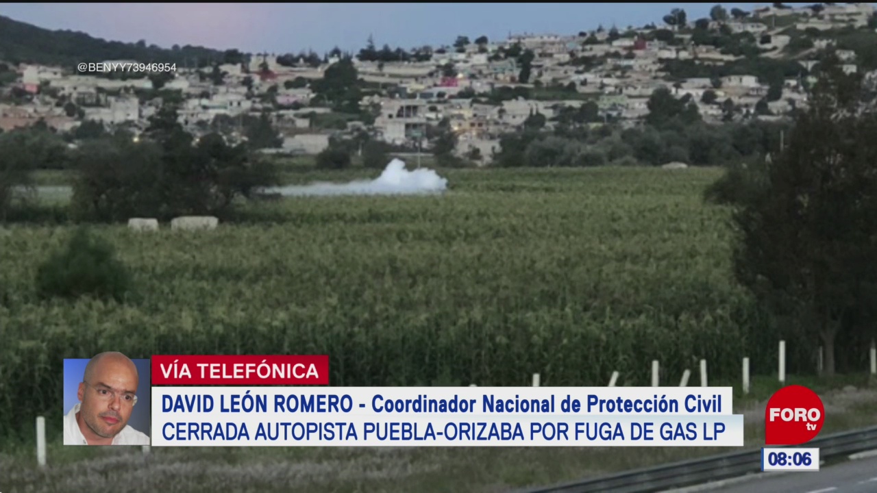 Cierran autopista Puebla-Orizaba por fuga de gas LP