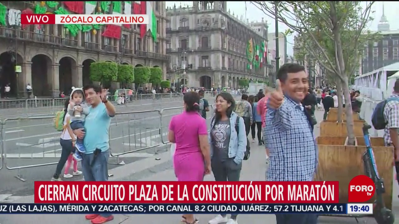 FOTO: Cierran circuito de la Plaza de la Constitución por Maratón, 24 Agosto 2019