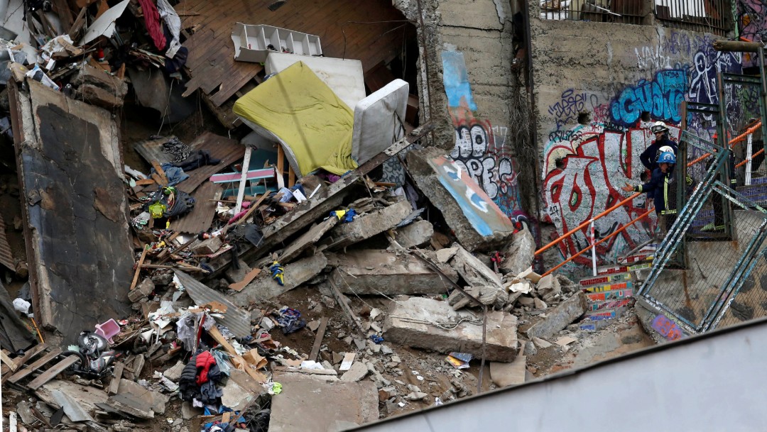 Foto: Derrumbe de vivienda en Chile, 14 de agosto de 2019