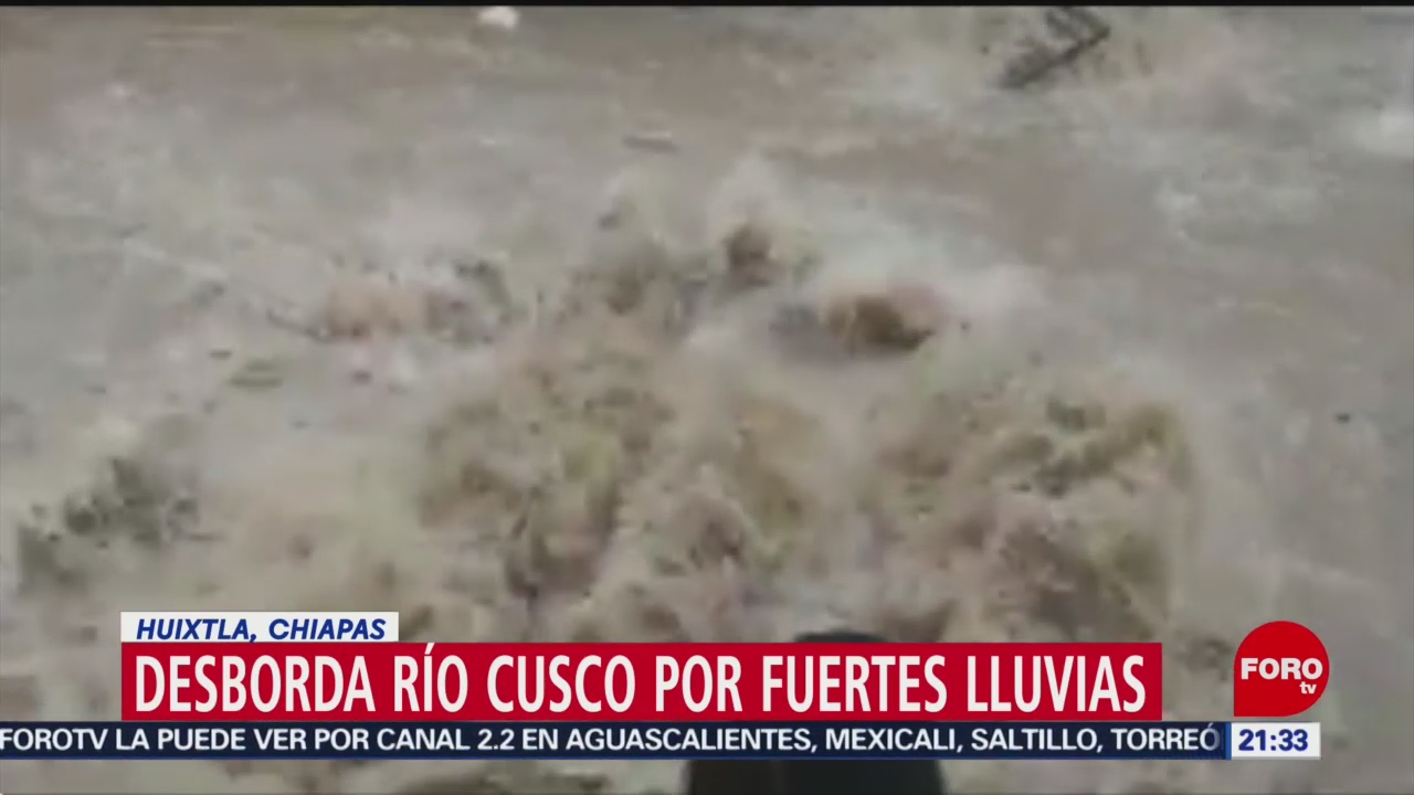 FOTO: Desborda río Cusco por fuertes lluvias en Huixtla, Chiapas, 18 Agosto 2019