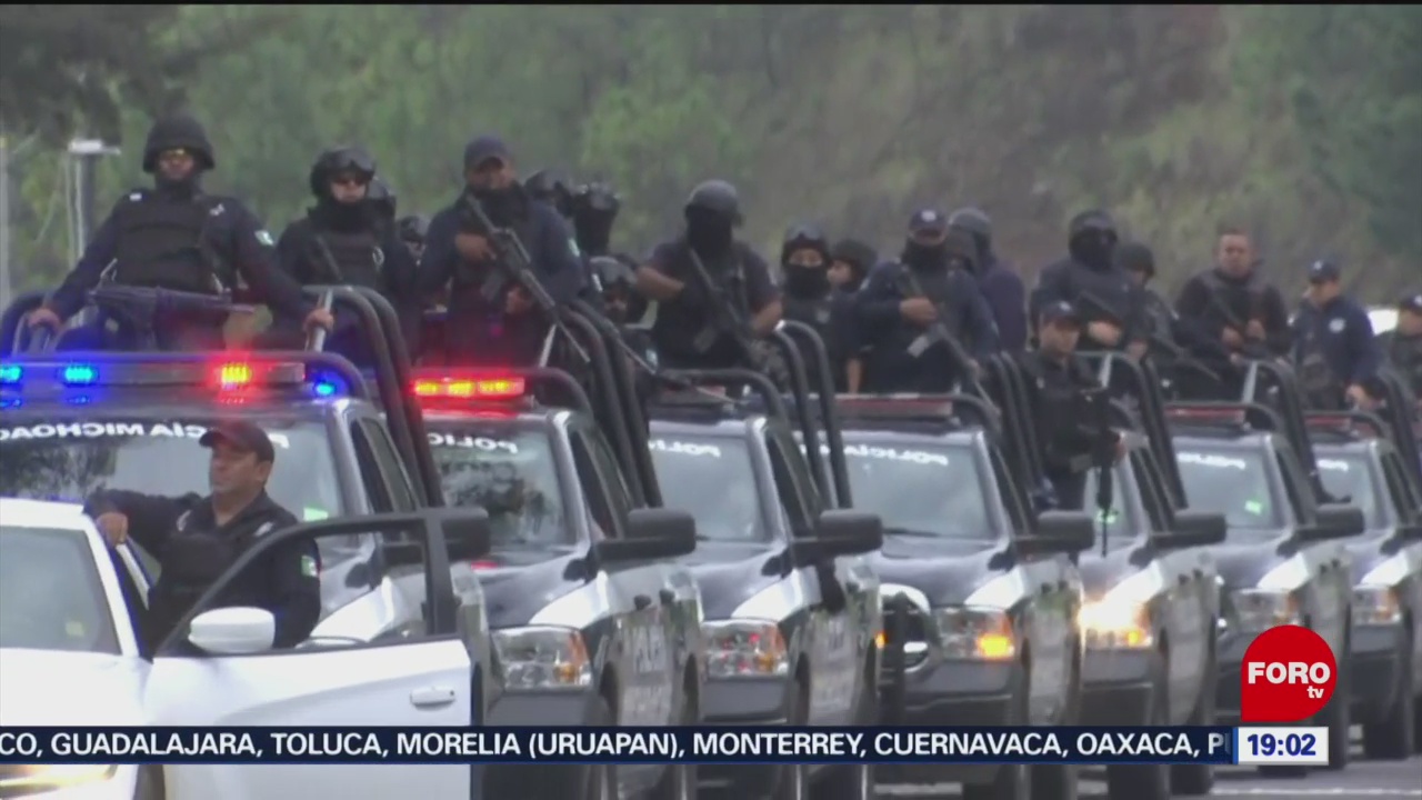 FOTO: Despliegan a 120 policías en Uruapan tras hallazgo de 19 cuerpos, 10 Agosto 2019
