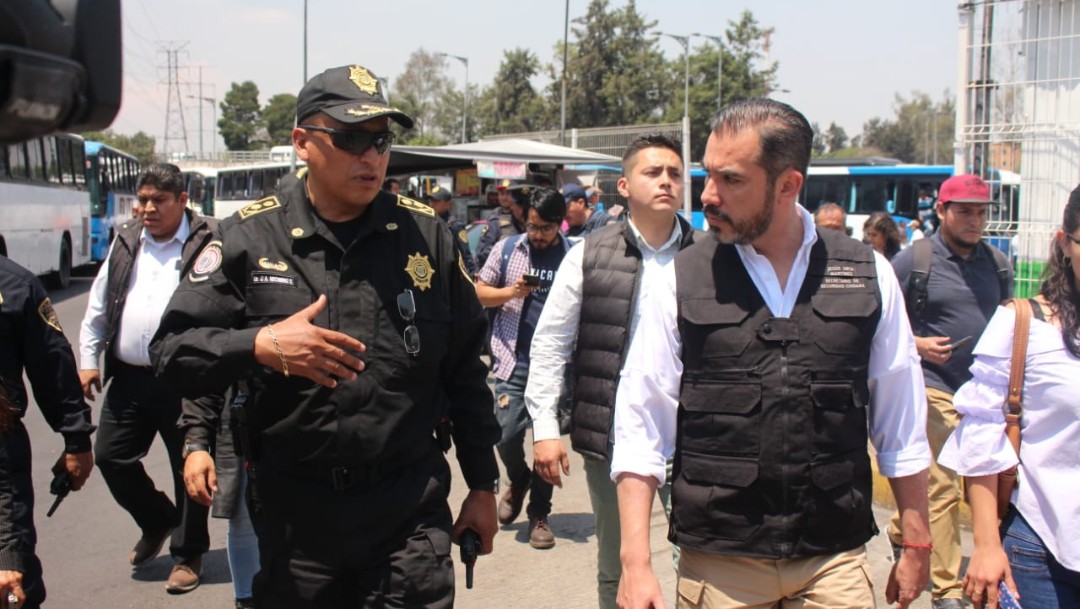 Foto: Jesús Orta, secretario de Seguridad Ciudadana de CDMX (der), dijo que operativos se mantendrán el tiempo que sea necesario, el 3 de agosto de 2019 (SSC)