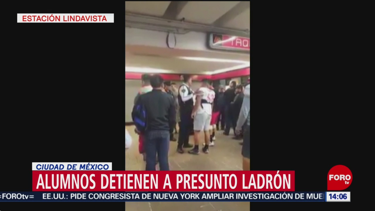 FOTO: Video Estudiantes IPN Detienen Ladrón Metro