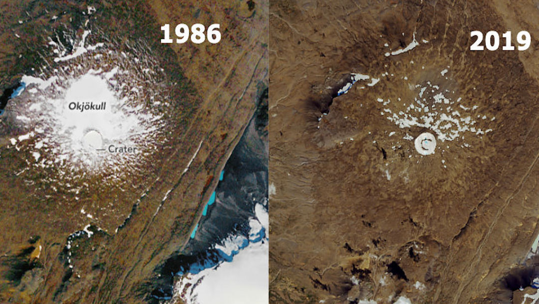 Imágenes de la NASA muestran desaparición de un glaciar en Islandia