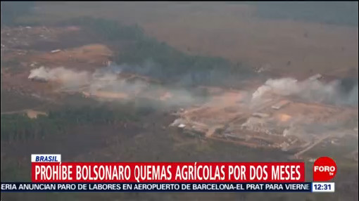 Jair Bolsonaro prohíbe quemas agrícolas por dos meses ante incendios en Amazonas