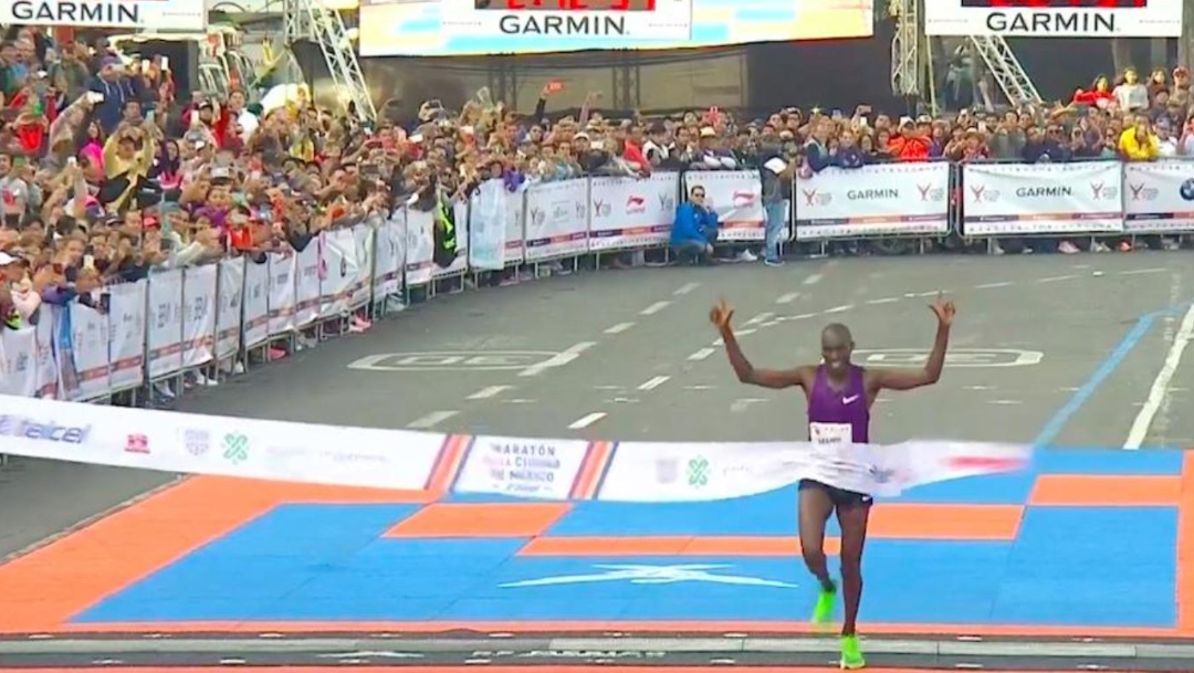 El keniano Duncan Maiyo fue el ganador del maratón de la Ciudad de México. (Tomada de video)