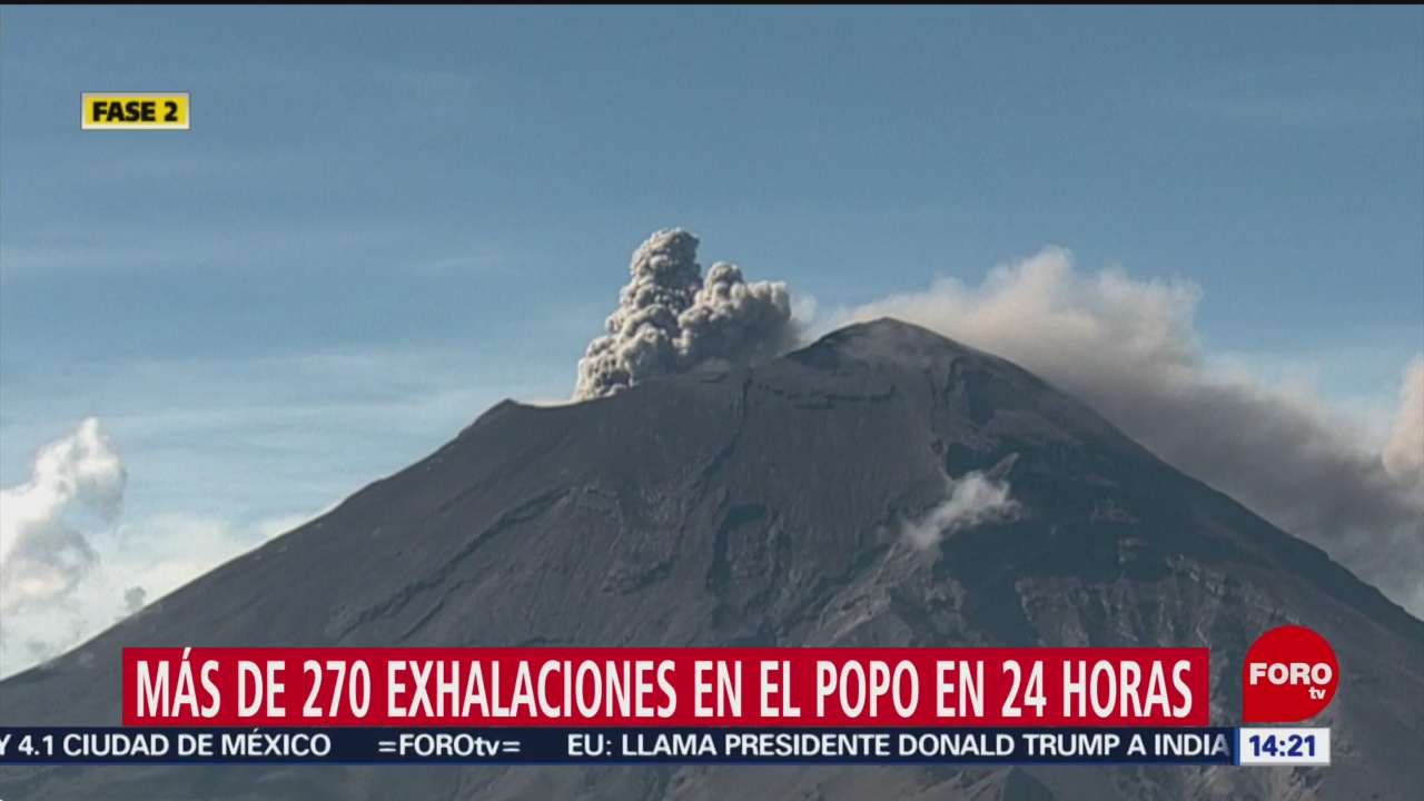 FOTO:La mañana de este domingo, el Popocatépetl registró varias exhalaciones, La mañana de este domingo, el Popocatépetl registró varias exhalaciones, 18 Agosto 2019