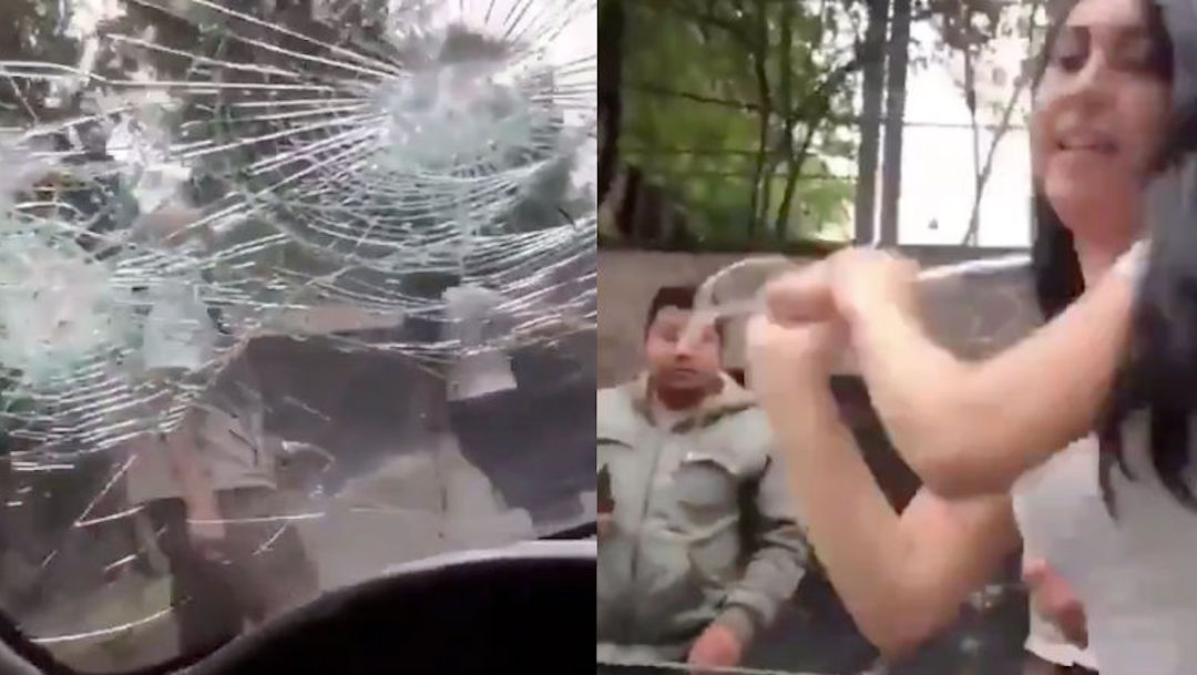 Foto Joven destroza parabrisas tras accidente vial, la llaman #LadyPiñata 7 agosto 2019