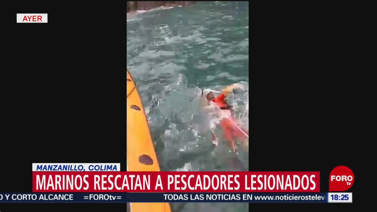 FOTO: Marinos rescatan pescadores lesionados Manzanillo