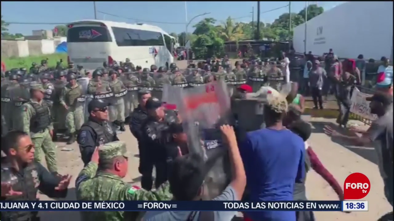 Foto: Migrantes Africanos Enfrentamiento Guardia Nacional Chiapas 27 Agosto 2019