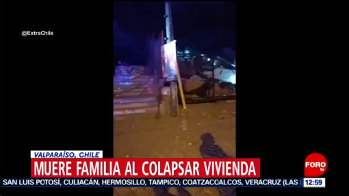Muere familia al colapsar vivienda en Valparaíso, Chile