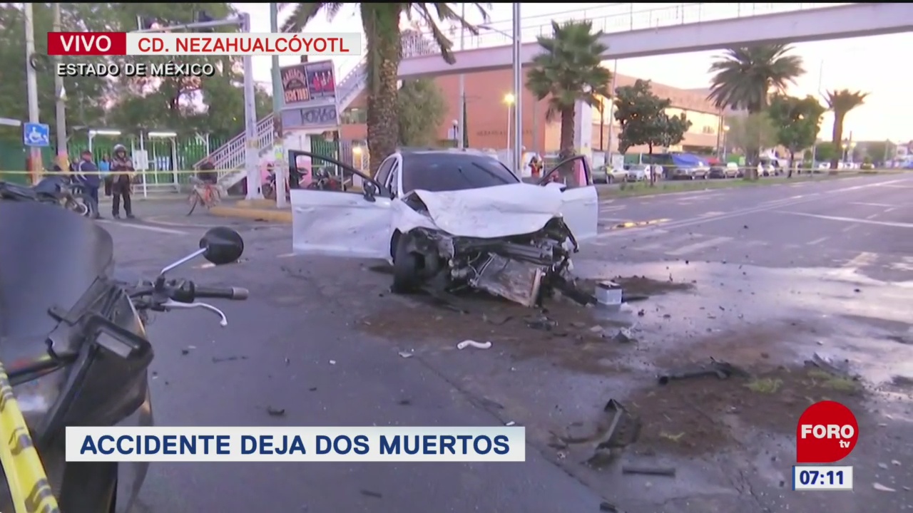 Mueren dos personas tras accidente vehicular en Nezahualcóyotl, Edomex