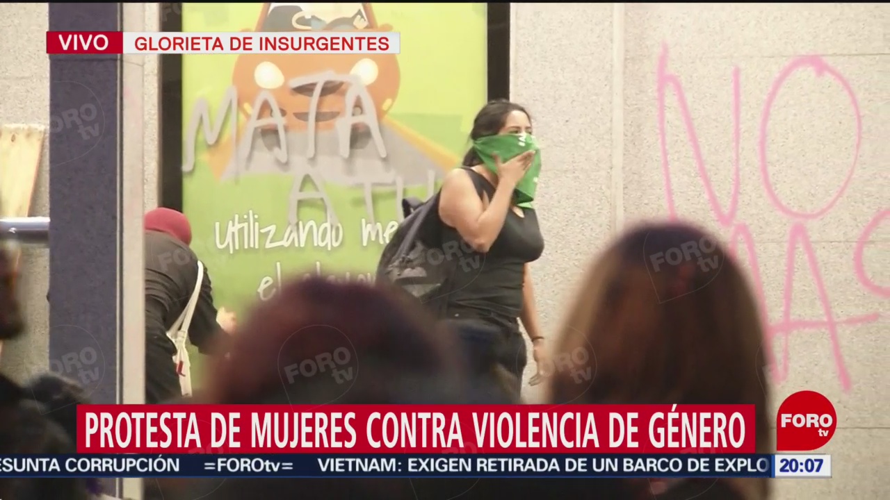 Foto: Mujeres Destrozan Estación Insurgentes Metrobús Cdmx hOY 16 Agosto 2019