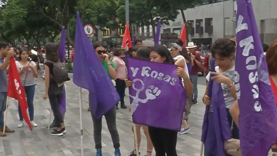 Foto: Las mujeres se manifestaron alrededor de una hora, el 17 de agosto de 2019 (Noticieros Televisa)