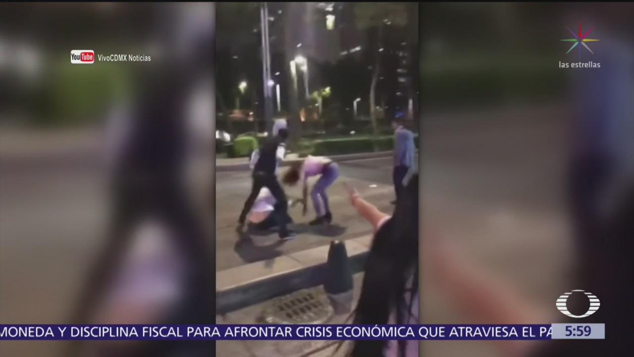 Pareja golpea a una joven en Paseo de la Reforma, CDMX
