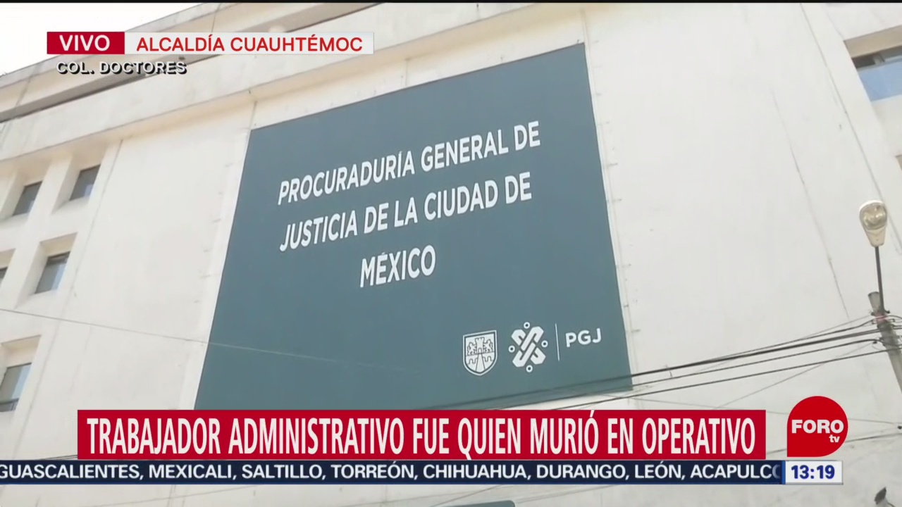 FOTO: PGJCDMX confirma muerte empleado durante operativo Morelos