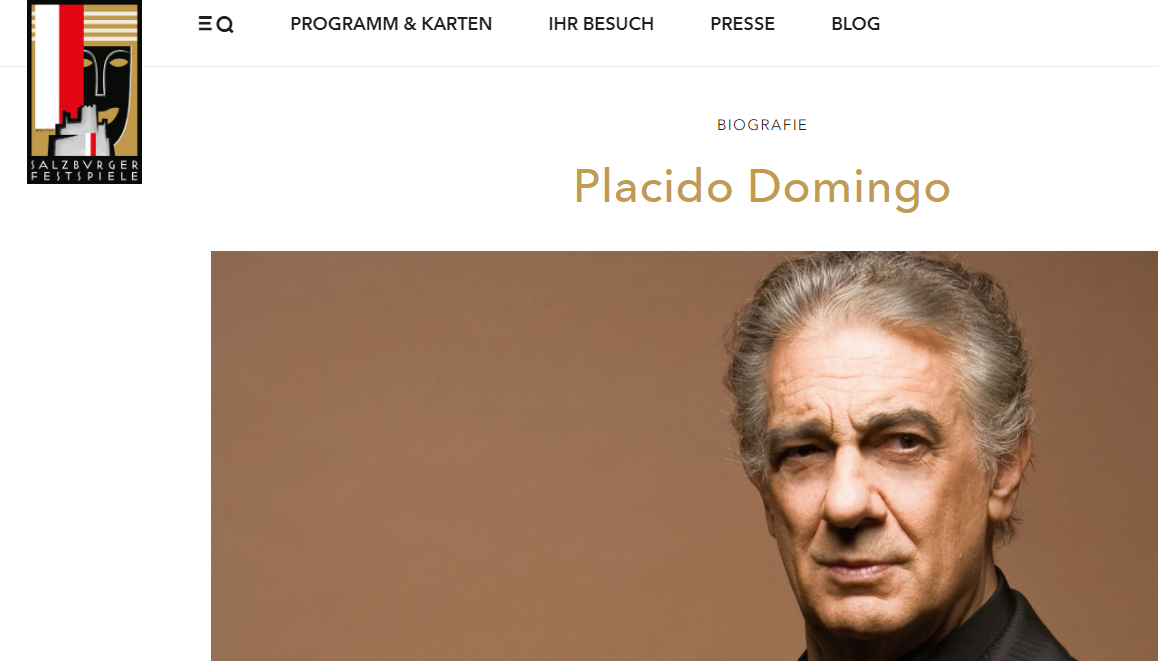 IMAGEN Plácido Domingo enfrenta acusaciones por acoso sexual, recibe respaldo del Festival de Salzburgo (https://www.salzburgerfestspiele.at)