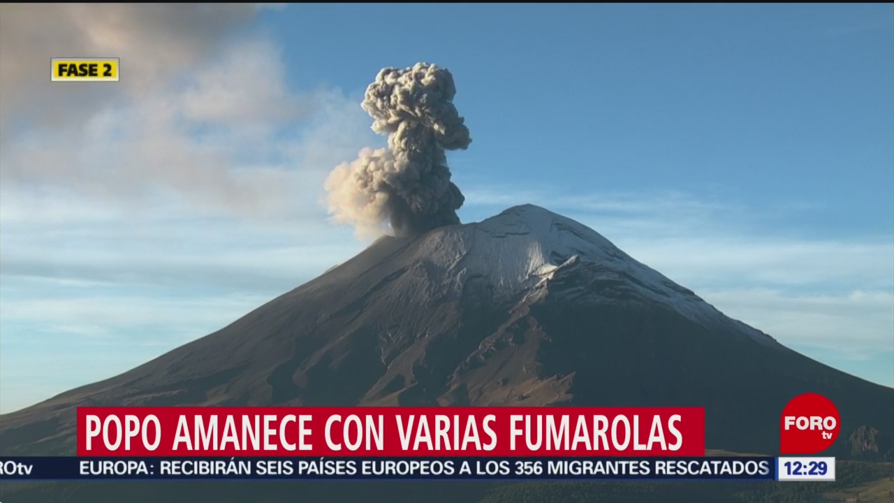 FOTO: Popocatépetl amanece con varias fumarolas, 24 Agosto 2019