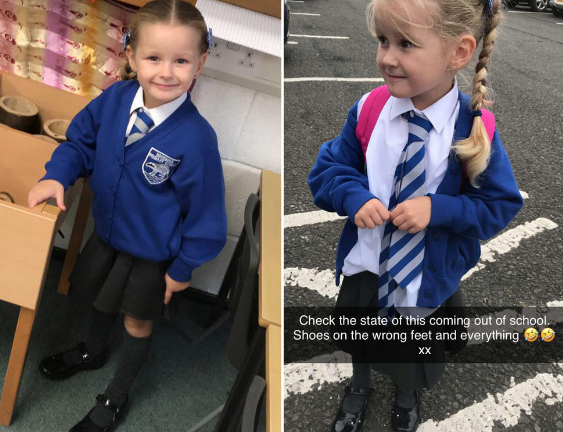 Foto Foto del antes y después de niña en su primer día de clases se vuelve viral 26 agosto 2019