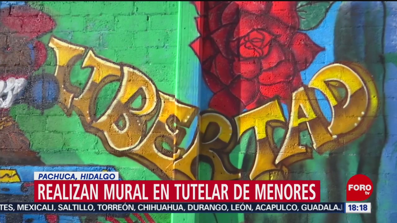 FOTO: Realizan mural en Tutelar de Menores en Pachuca, Hidalgo, 18 Agosto 2019