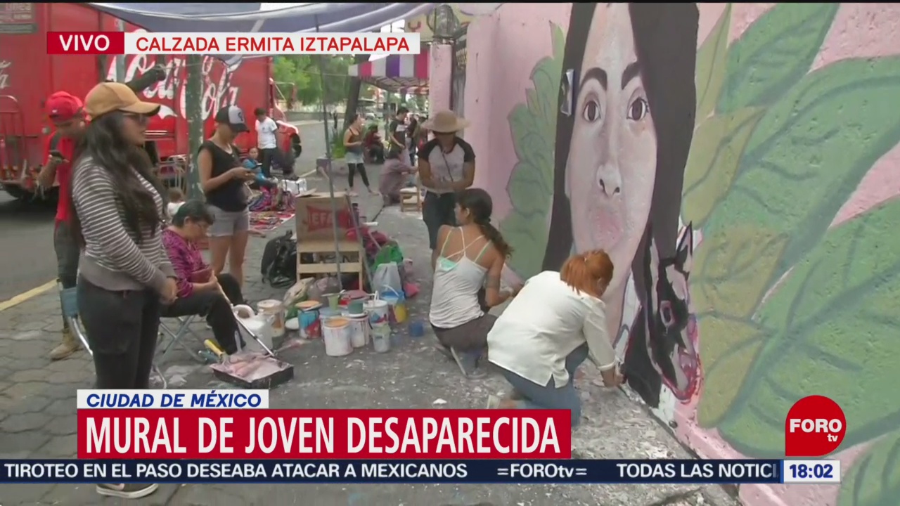 FOTO: Realizan mural por joven desaparecida en Iztapalapa, CDMX, 10 Agosto 2019