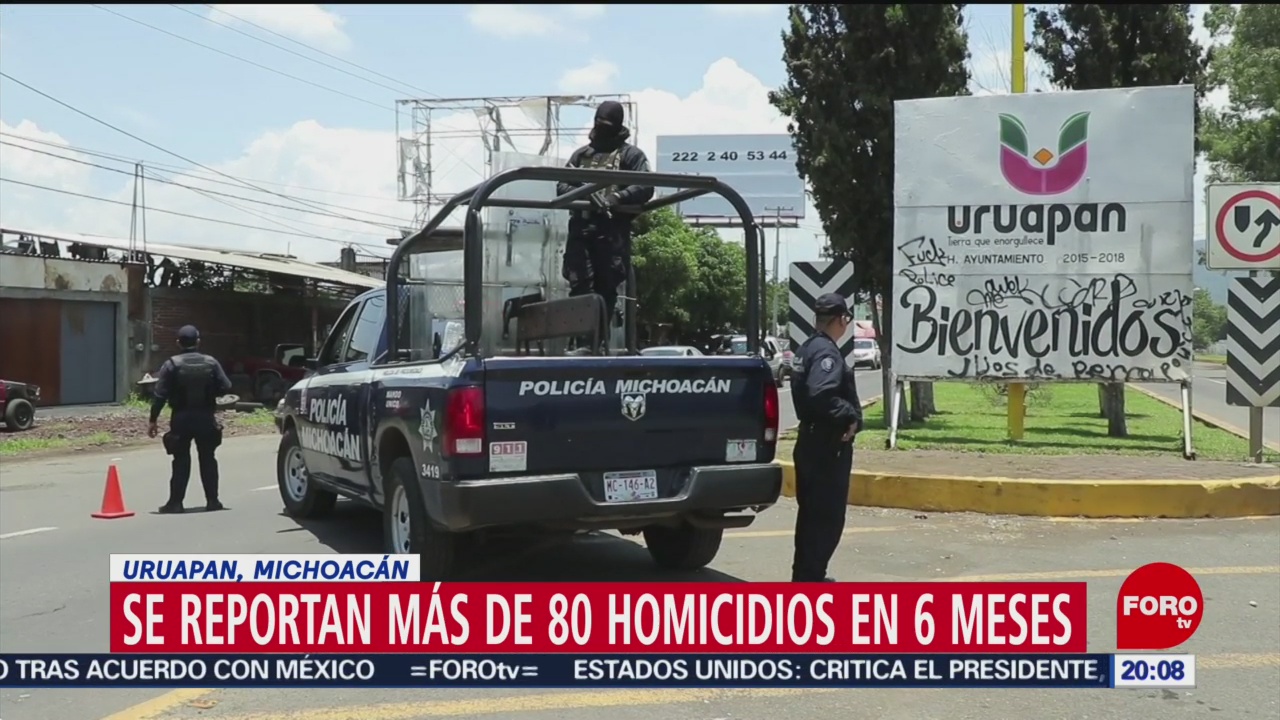 Foto: 80 Homicidios 6 Meses Uruapan Michoacán 8 Agosto 2019