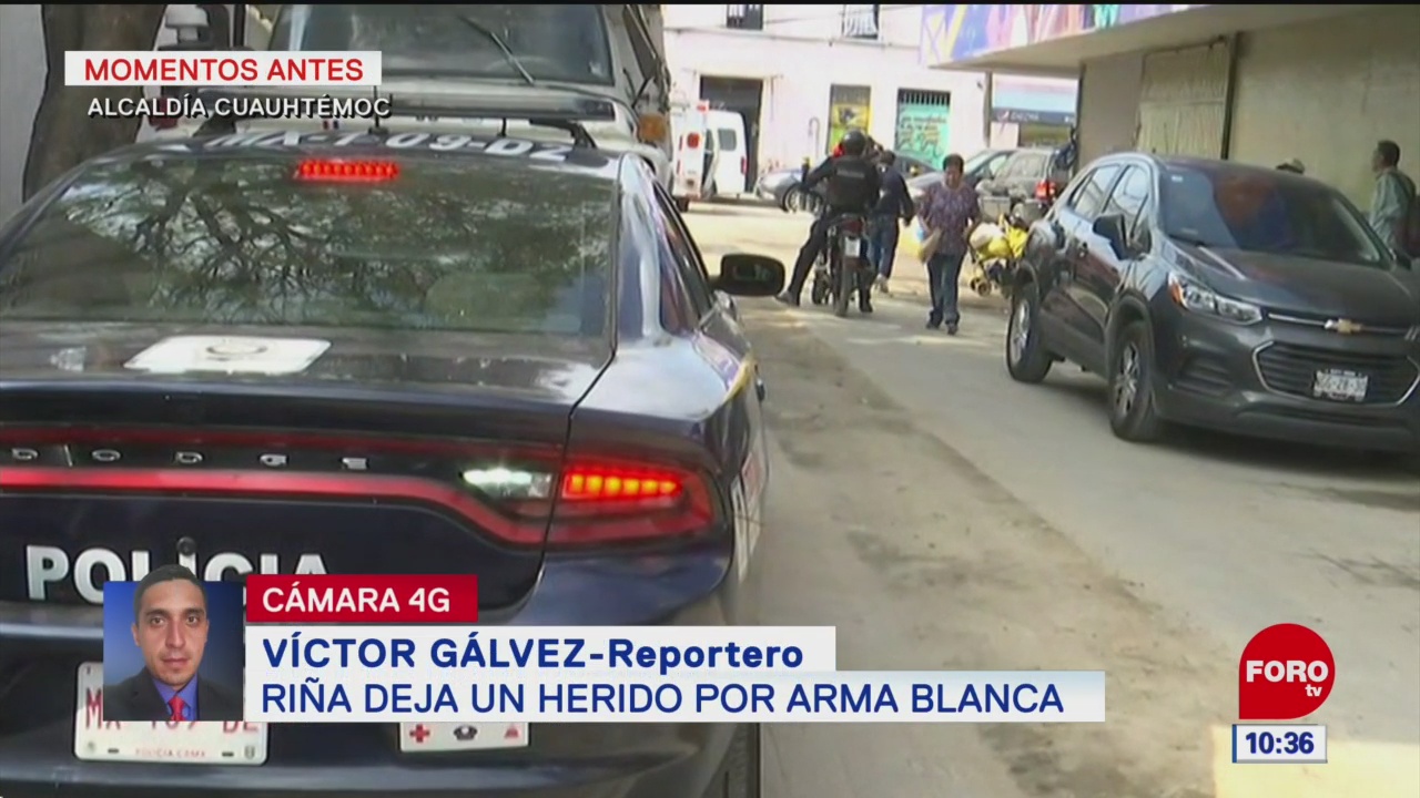 Riña deja un herido por arma blanca en la alcaldía Cuauhtémoc