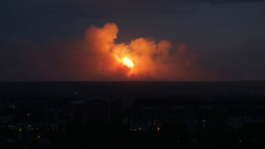Foto: Explosión de arsenal en Siberia,5 de agosto de 2019, Rusia