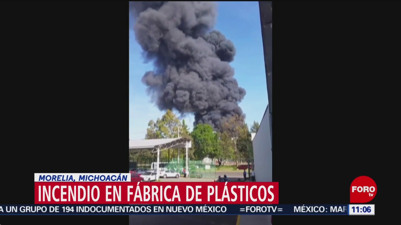 Se incendia fábrica de plásticos en Morelia, Michoacán