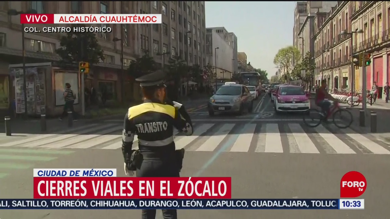 FOTO: Se registran cierres viales en la plancha del Zócalo capitalino, 31 Agosto 2019