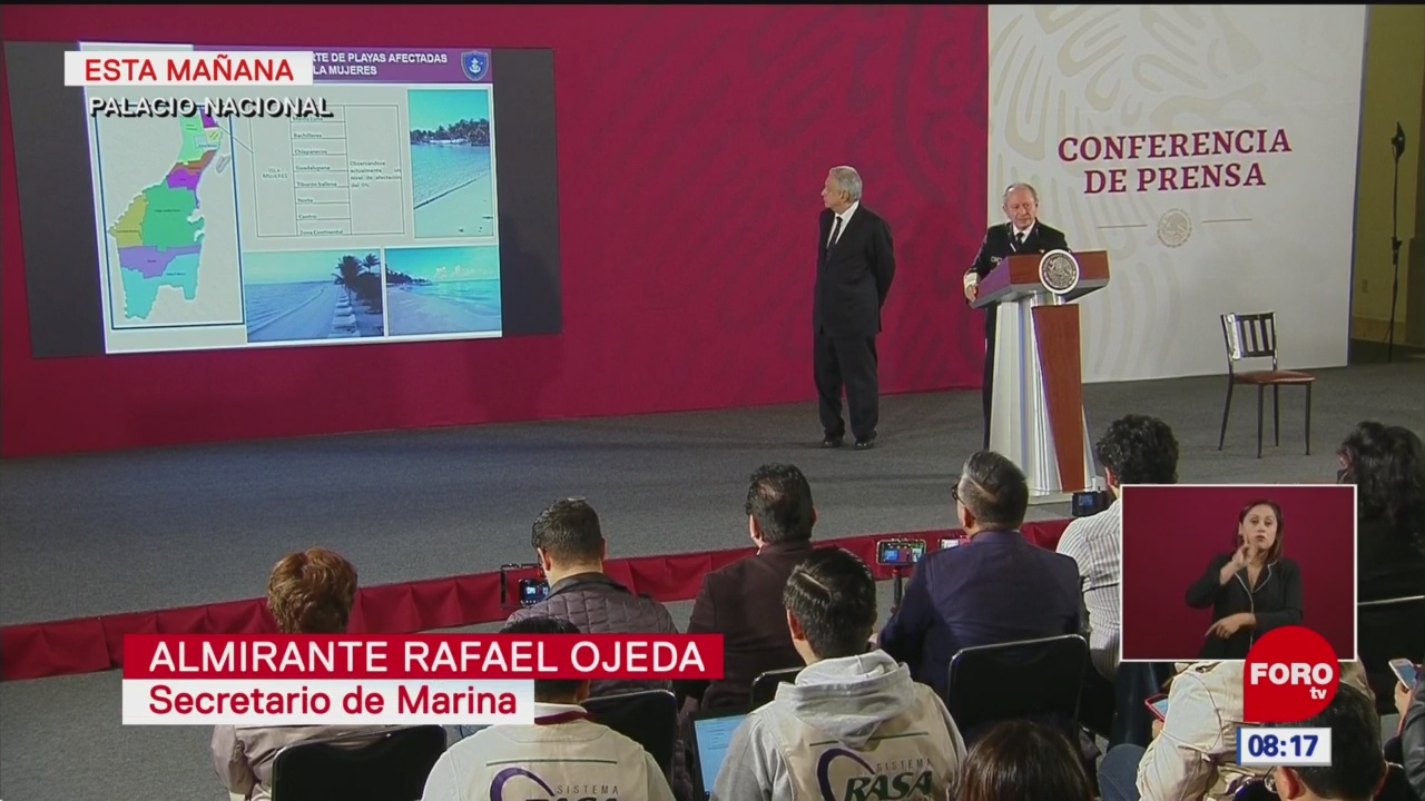Semar presenta informe sobre plan contra sargazo en Quintana Roo