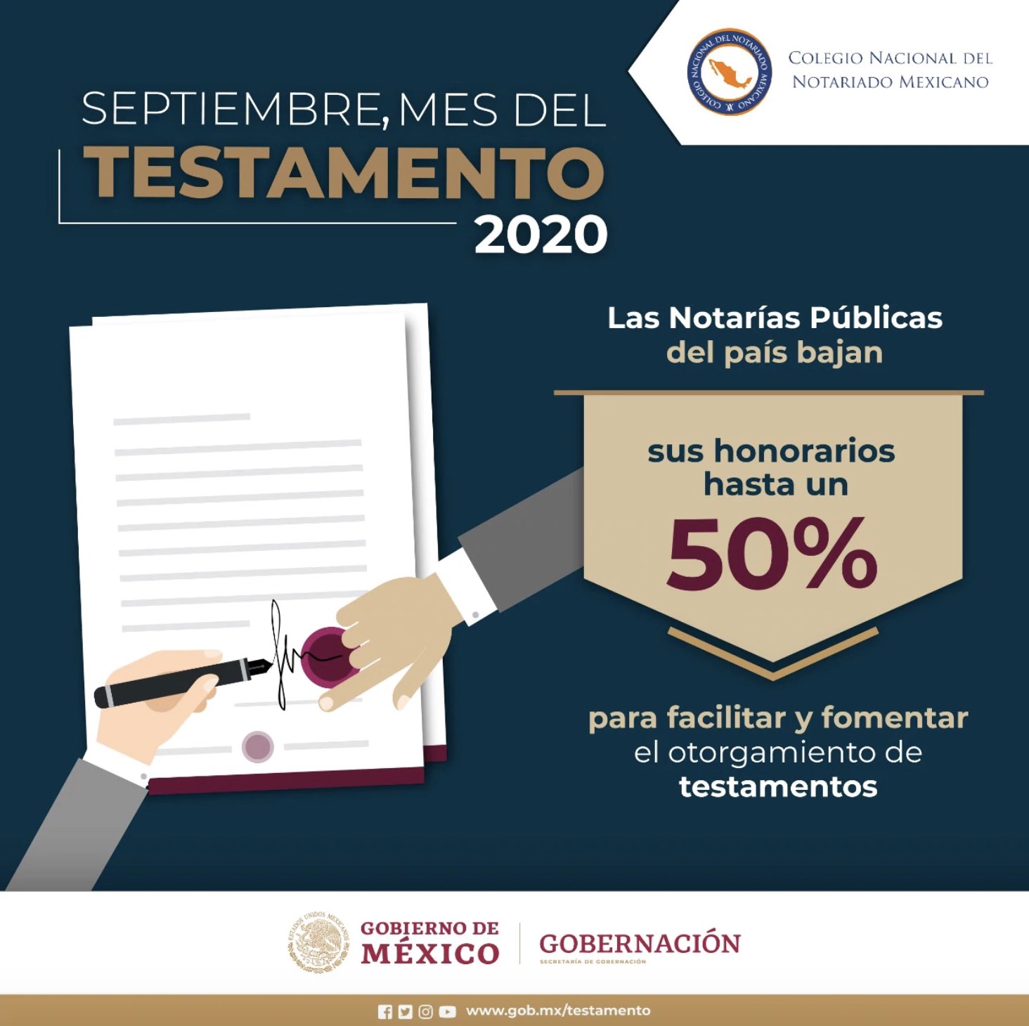 Septiembre Mes Testamento Gobierno México