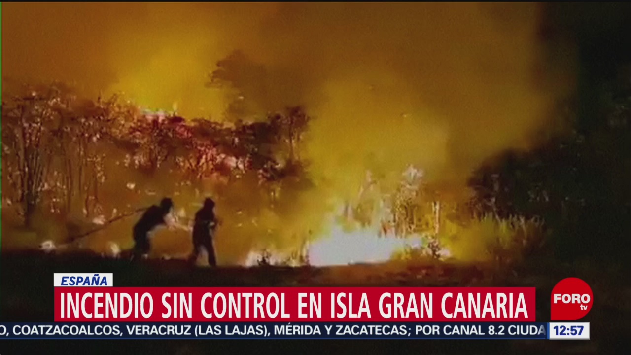 Sigue incendio en la isla de Gran Canaria, España