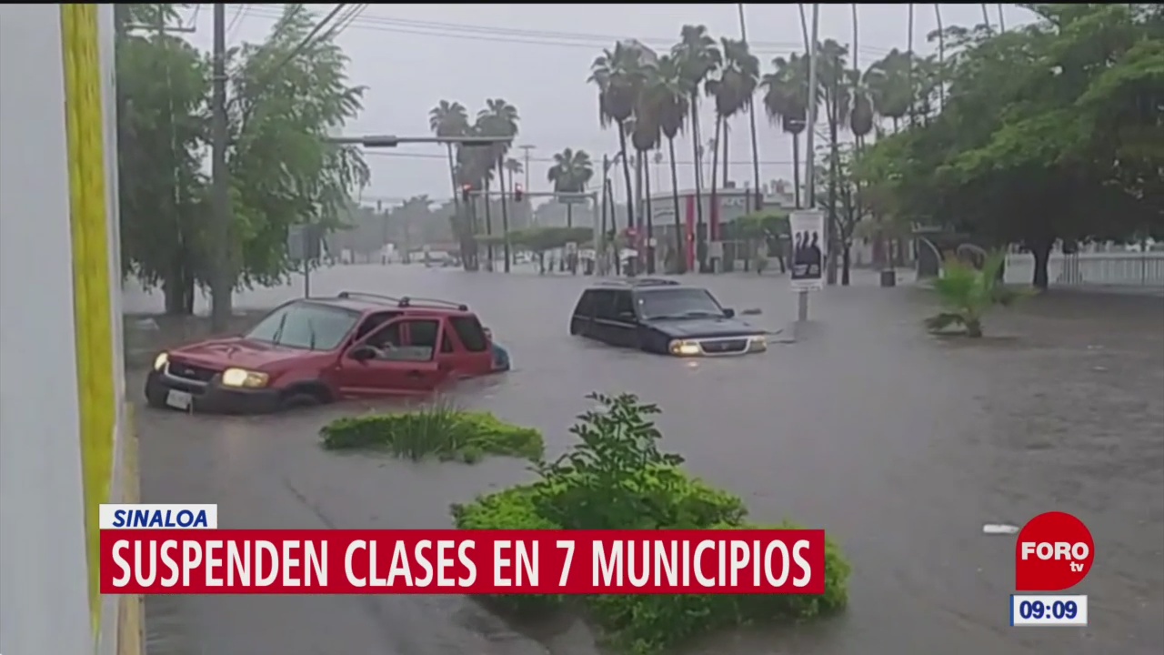 Suspenden clases en 7 municipios de Sinaloa, por lluvias