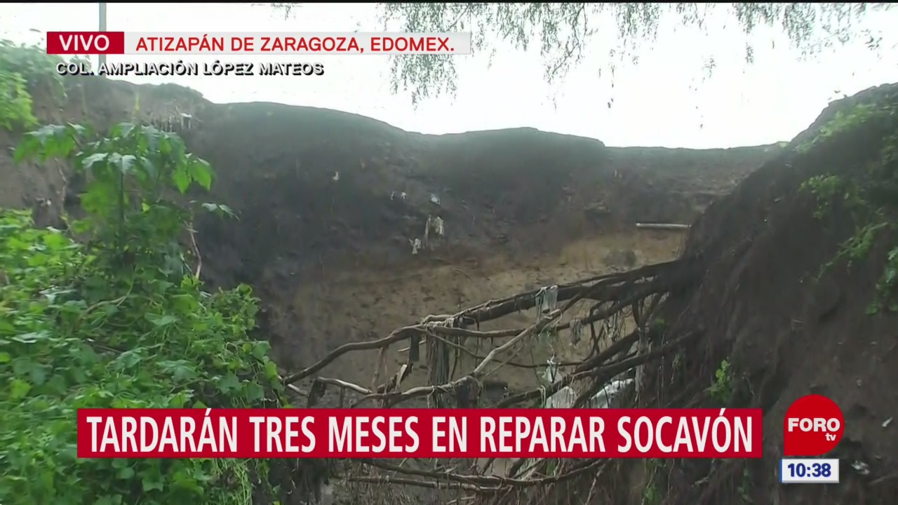Las fuertes lluvias provocaron un deslizamiento de un talud en la colonia Ampliación López Mateos, municipio de Atizapán de Zaragoza, Estado de México, 7 agosto 2019
