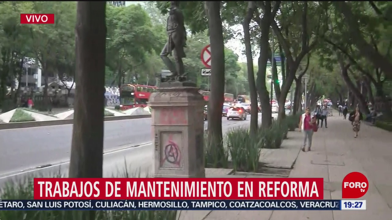 Foto: Trabajos Mantenimiento Reforma Cdmx 27 Agosto 2019