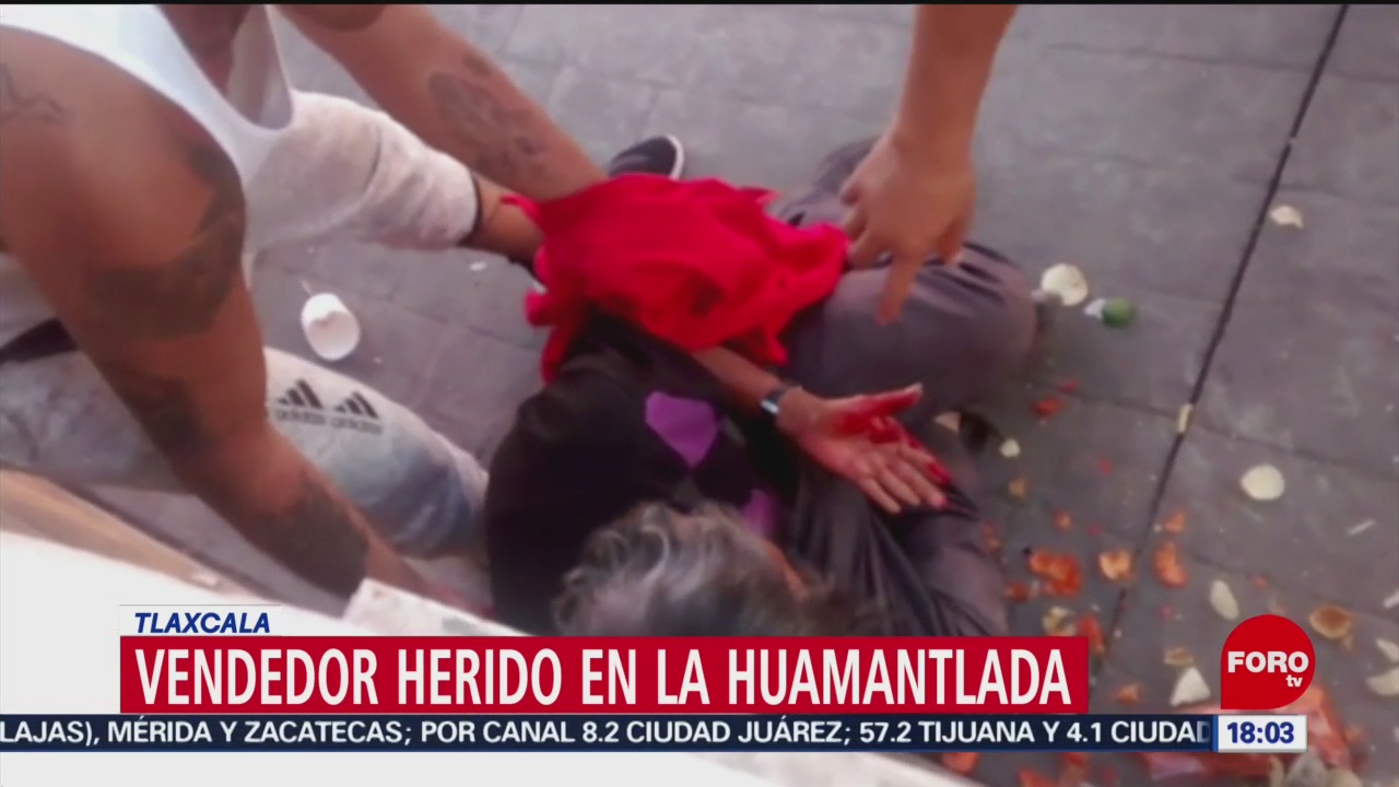 Vendedor resulta herido durante Huamantlada