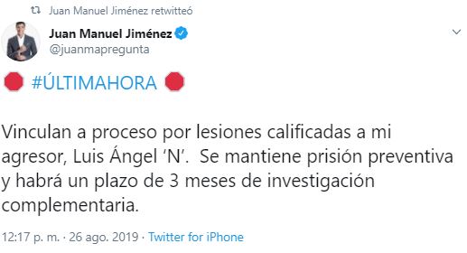 Foto Vinculan a proceso a ‘El Chupas’, presunto agresor de periodista 26 agosto 2019