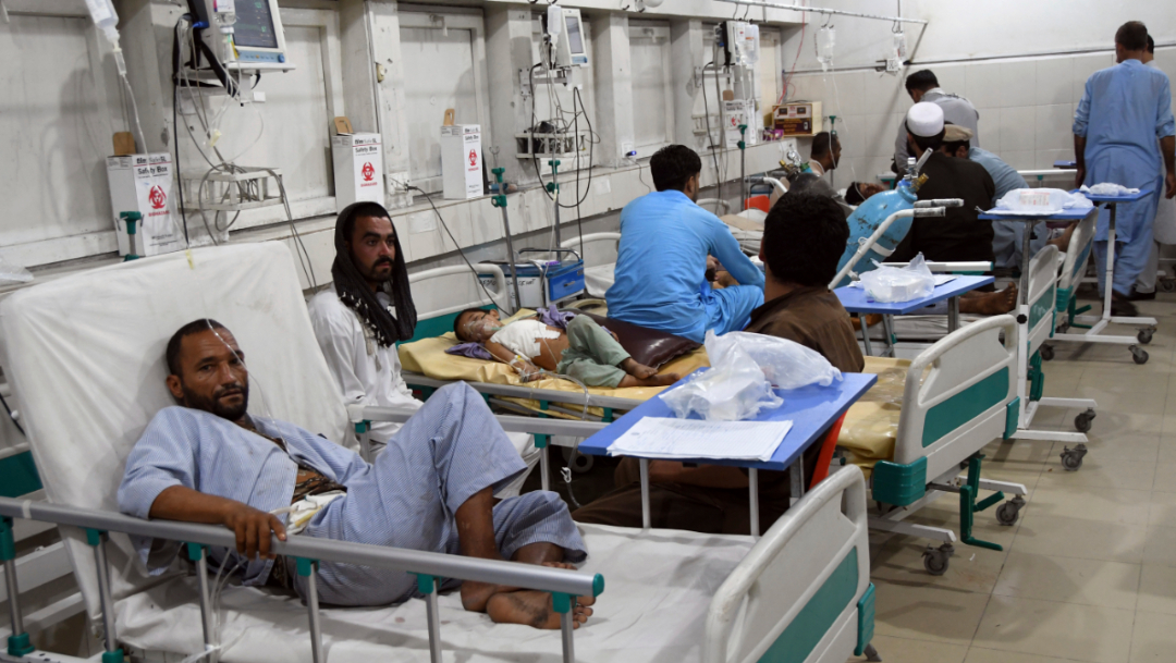 Fotografía que muestra civiles heridos tras los ataques de insurgentes durante las elecciones en Afganistán, 28 SEPTIEMBRE 2019