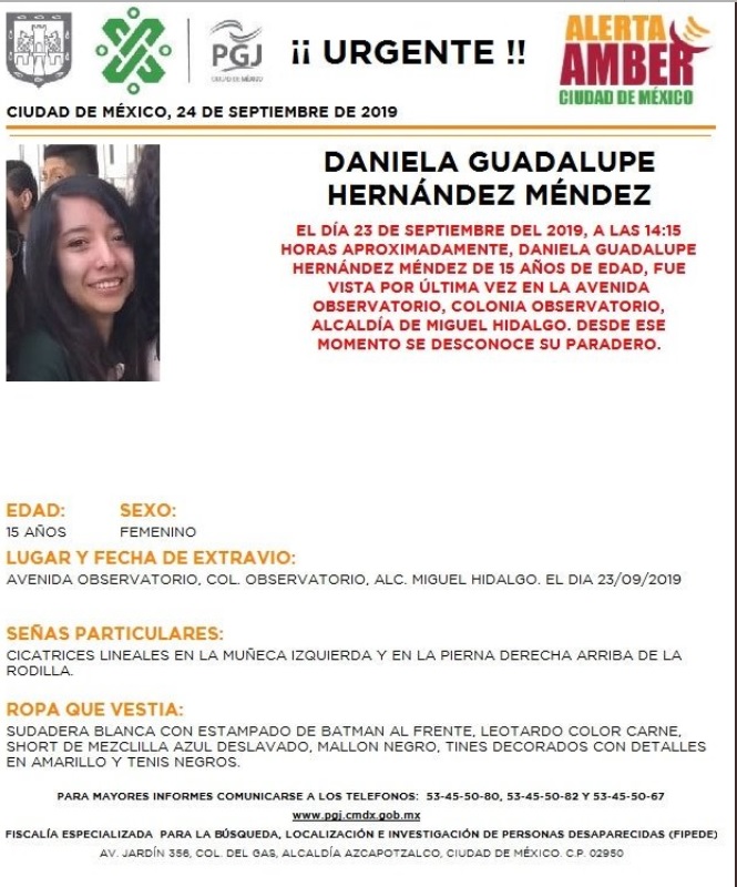 Alerta Amber por Daniela Guadalupe Hernández.