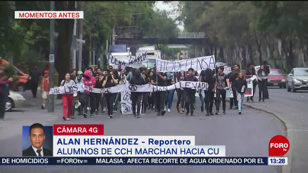 FOTO: Alumnos CCH Azcapotzalco Marchan Hacia CU