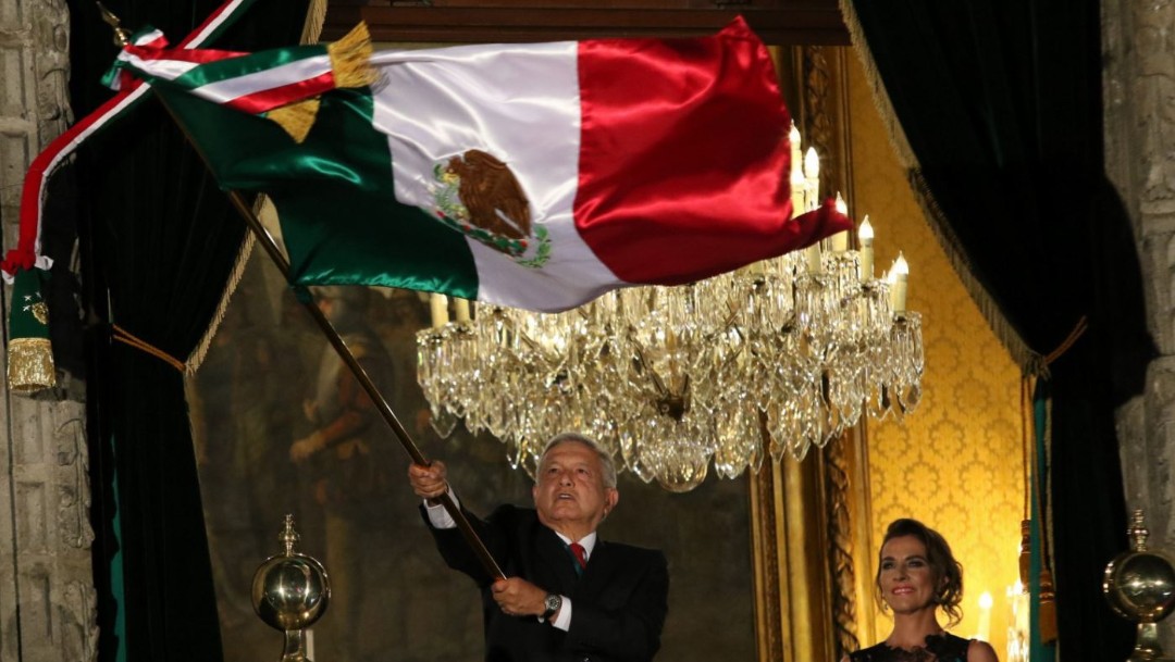 Foto: Andrés Manuel López Obrador, presidente de México, encabezó “El Grito” de Independencia, el 15 de septiembre de 2019 (Reuters)