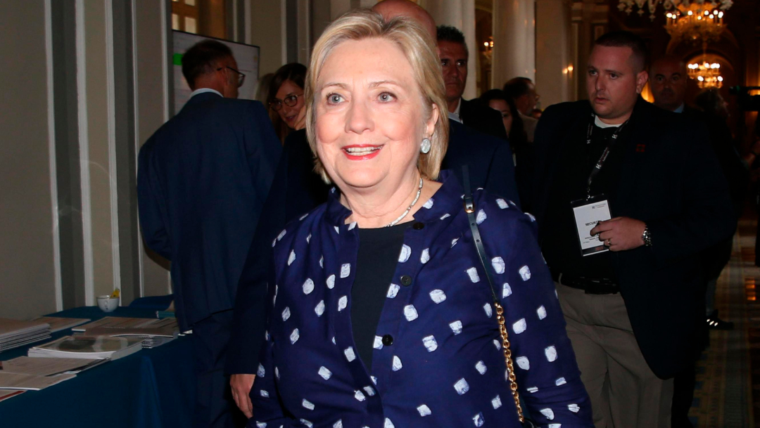 Foto: Hillary Clinton la semana pasada en Italia, 12 de septiembre de 2019 (AP)