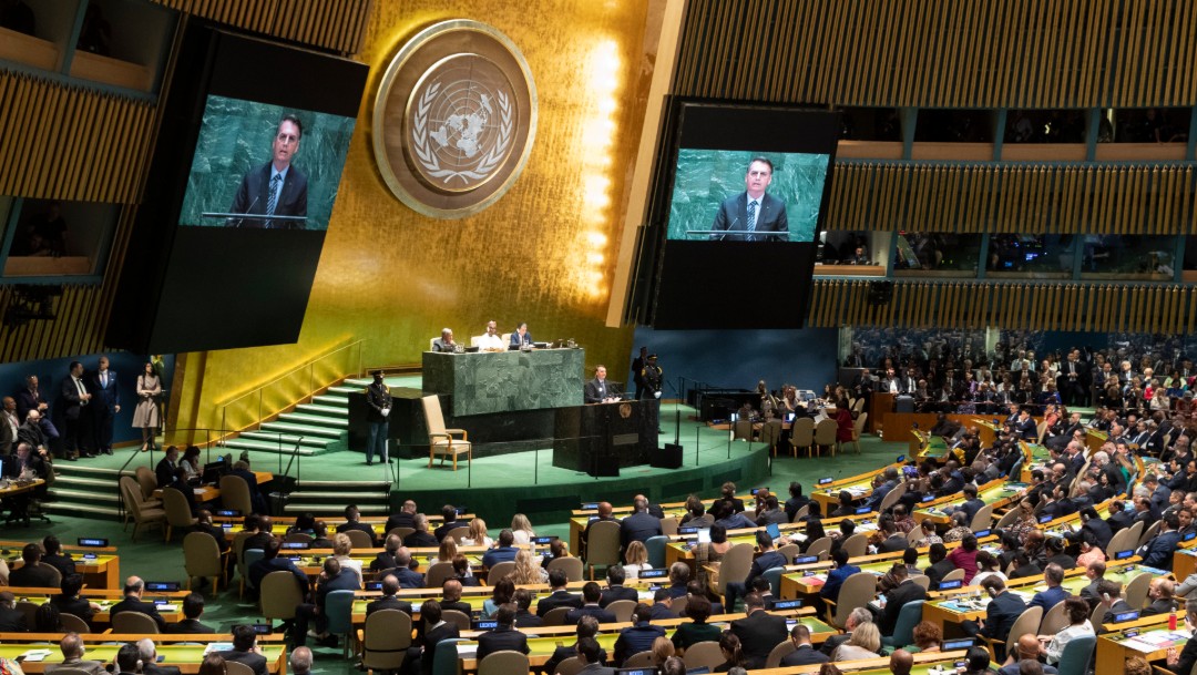 Foto: Bolsonaro en Asamblea de la ONU, 24 de septiembre de 2019, Nueva York