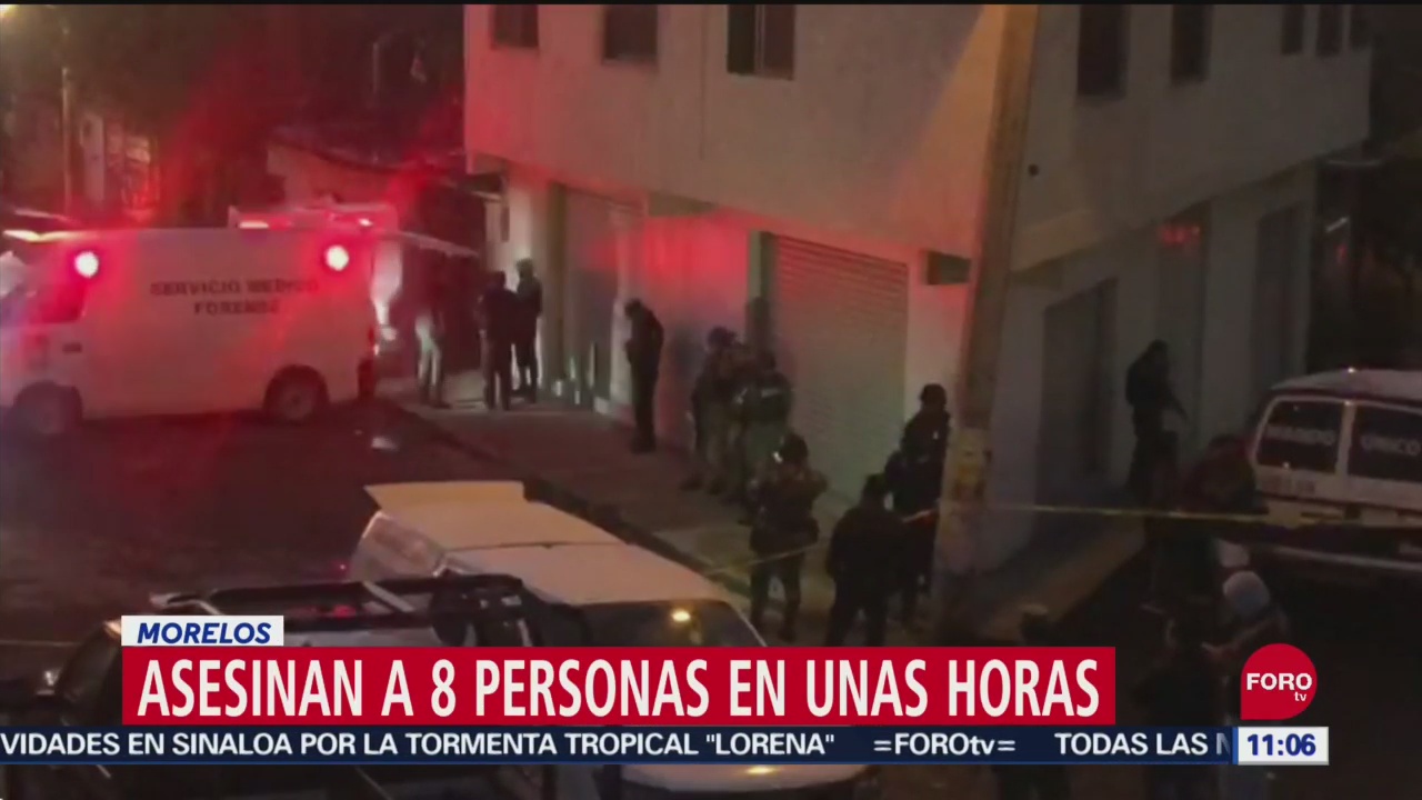 Asesinan a ocho personas en Cuernavaca, Morelos