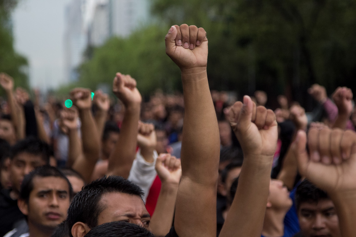 Foto:marcha ayotzinapata 43 estudiantes. Septiembre 2019