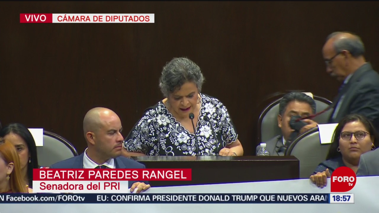 FOTO: Beatriz Paredes Rangel fija postura por Primer Informe de AMLO, 1 septiembre 2019