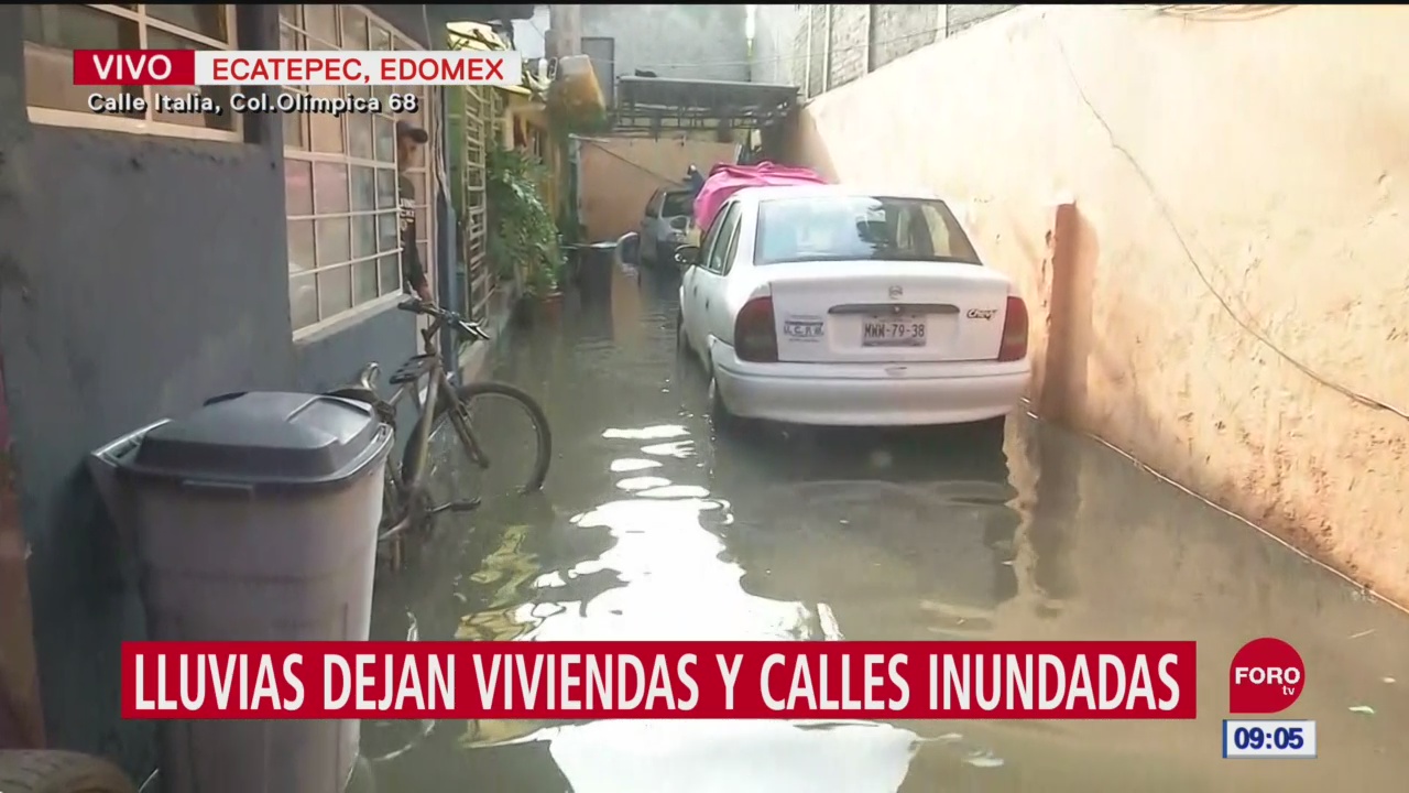 Calles y casas en Ecatepec continúan inundadas